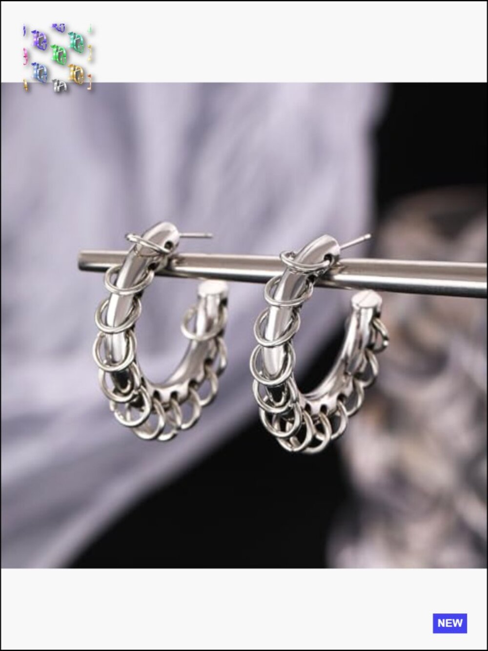Chunky Gold Hoop Earrings Statement C Hoops Hypoallergenic Thick Circle Earrings - Picture 2 of 6